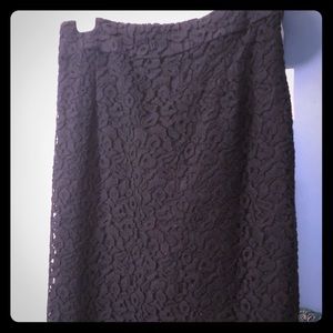 Cotton lace pencil skirt